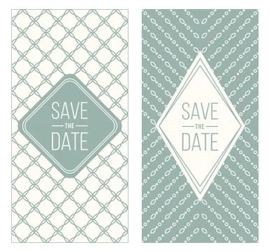 Retro invitation templates, patterned background Stock Illustration