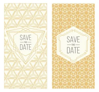 Retro invitation templates, patterned background Stock Illustration