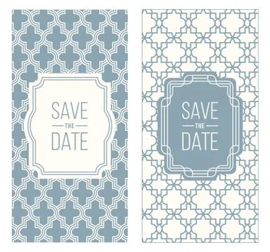 Retro invitation templates, patterned background Stock Illustration