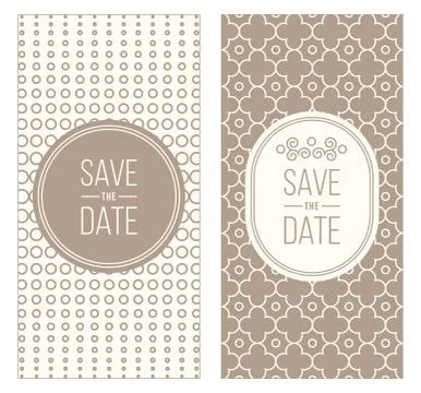 Retro invitation templates, patterned background Stock Illustration