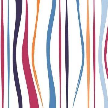 Retro Irregular Wavy Striped Pattern. 70s Style Summer Wavy Stripes Stock Illustration