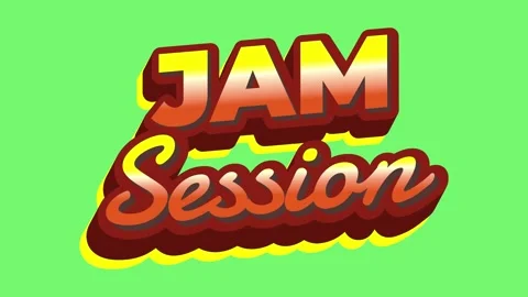 Retro JAM Session Typography on Green Background, motion text design Stock Footage 311915992