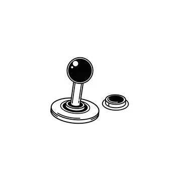 Retro joystick and button vector illustration with game controller Illustrazione stock