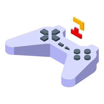 Retro joystick icon isometric vector. Audio music Stock Illustration