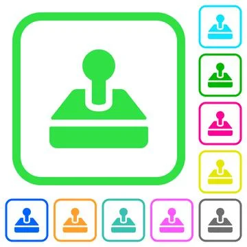 Retro joystick vivid colored flat icons icons Stock Illustration