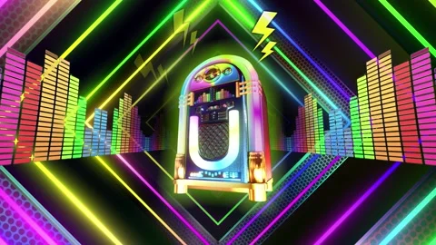 Retro Jukebox Background Stock Footage 343727337