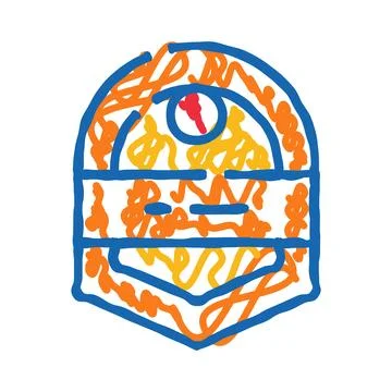 Retro jukebox musical device doodle drawing Stock Illustration