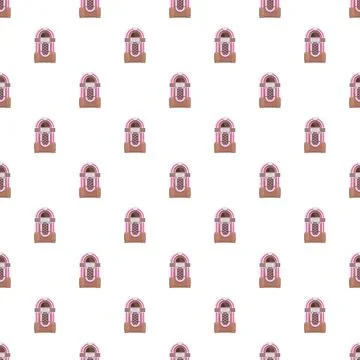 Retro jukebox repeat pattern celebrating vintage music Stock Illustration