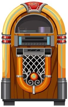 Retro Jukebox Vector Illustration with Vibrant Colors Stock Illustration