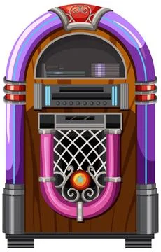 Retro Jukebox Vector Illustration with Vibrant Colors Illustrazione stock