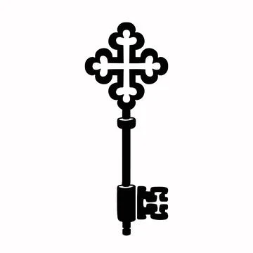 Retro key silhouette, protection, vector illustration eps10 Stock Illustration