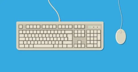 Retro Keyboard and Mouse Stock Illustration