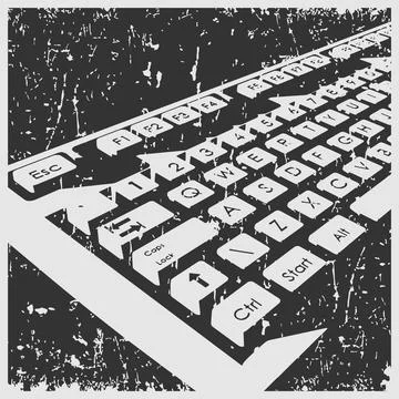 Retro keyboard close up Stock Illustration
