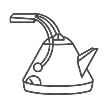 Retro kitchen teapot thin line icon, kitchen utensils concept, Vintage kettle Illustration