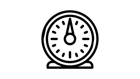 Retro kitchen timer icon animation Stock Footage 151262774