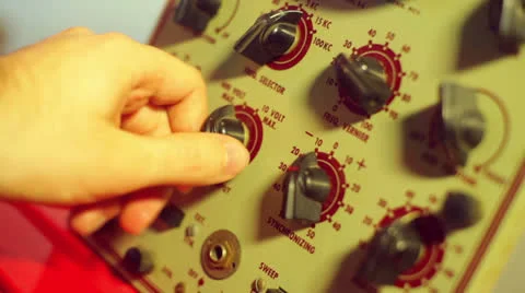 Retro knobs turning buttons Stock Footage 22613631