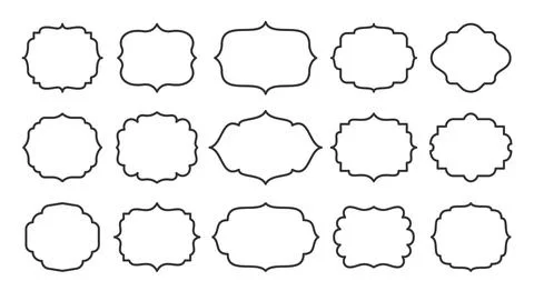 Retro label empty tag sticker text frame card set Stock Illustration