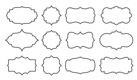 Retro label empty tag sticker text frame card set Stock Illustration