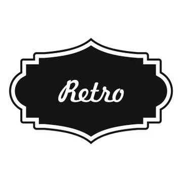 Retro label icon, simple style. Stock Illustration