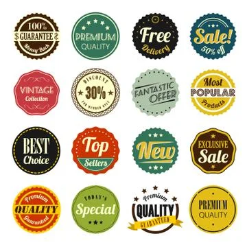 Retro label set Stock Illustration