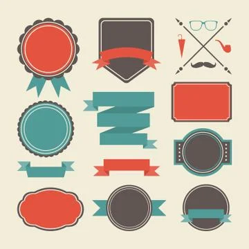Retro label set Stock Illustration