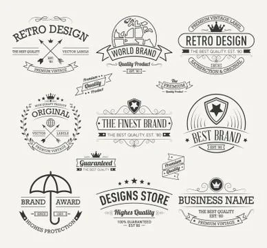 Retro labels design concept Stock Illustration