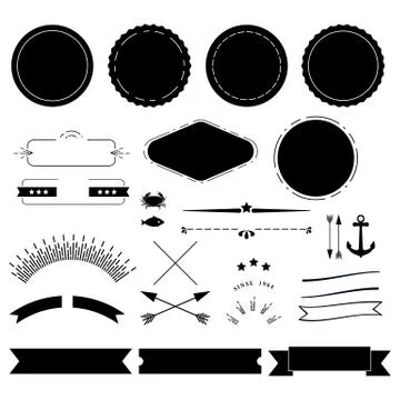 Retro labels elements kit イラスト素材