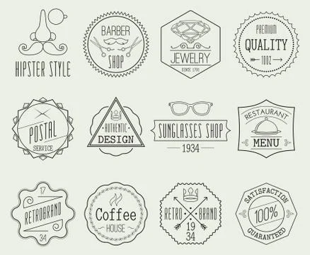 Retro Labels Set Stock Illustration