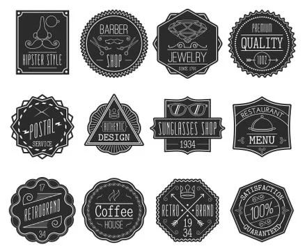 Retro Labels Set Stock Illustration