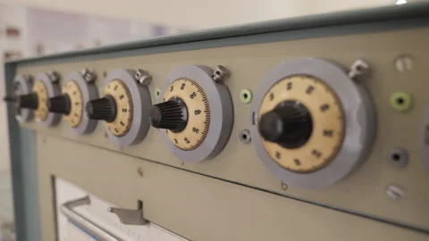 Retro Laboratory Equipment With Buttons, Knobs, Dials 스톡 동영상 232853748