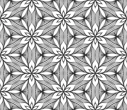 Retro lace flower flat herbal seamless pattern Stock Illustration