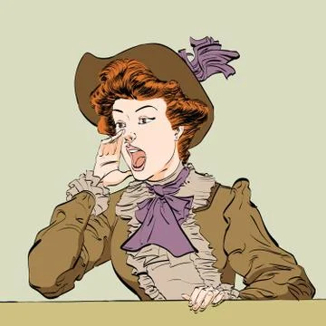 Retro lady screams Stock Illustration