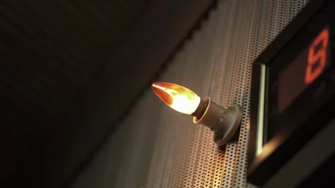 Retro lamp on the wall of an old radiostation ON AIR Stock Footage 258223694