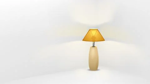 Retro lamp in white corner Stock Illustration