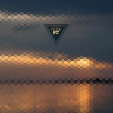 Retro landscape pattern of geometric shapes. Illustrazione stock