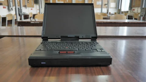 Retro Laptop Computer Stock Footage 283658029
