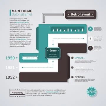 Retro layout with three options. EPS10. Stock Illustration