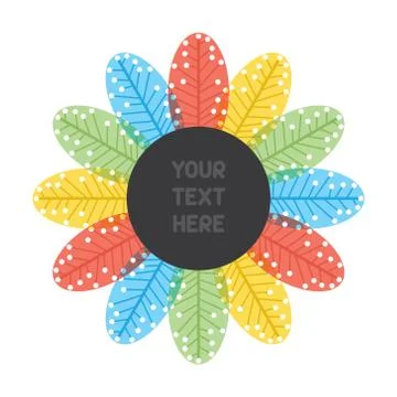 Retro leaf design flower shape label vector Stockillustratie