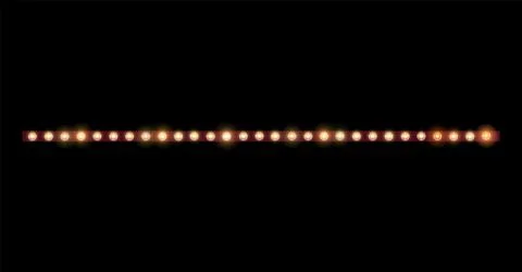 Retro LED strip light design with circus style lights. Illustrazione stock