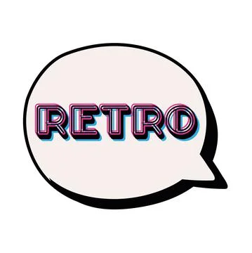 Retro lettering in bubble Stock Illustration