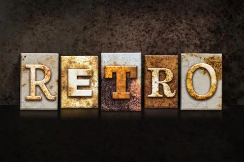 Retro Letterpress Concept on Dark Background Stockillustratie