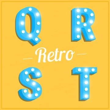 Retro letters with light bulbs Stock-Illustration