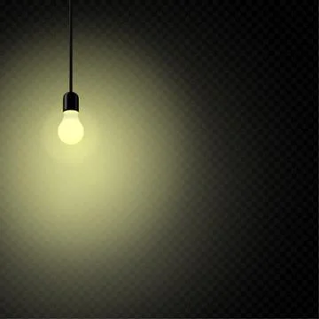 Retro light bulb in dark transparent Stock Illustration
