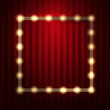 Retro light bulb frame drawn in vintage style. Vector illustration Stock Illustration