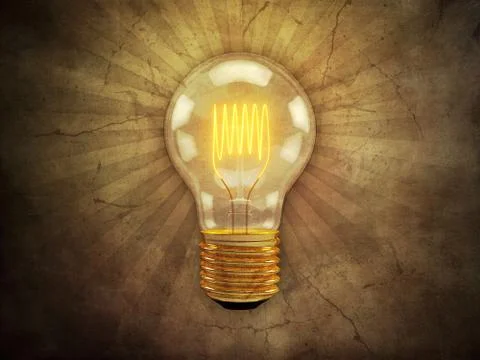 Retro Light Bulb Stock Illustration
