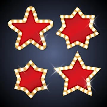 Retro light bulb star frame with space for text Stock Illustration
