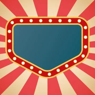 Retro Light pentagon figure frame in stripes background Stock Illustration