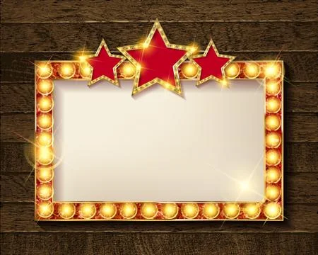 Retro light sign. Stock Illustration