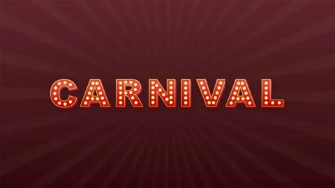 Retro light text carnival. Retro light bulb. Motion graphics. Stock Footage 152596428