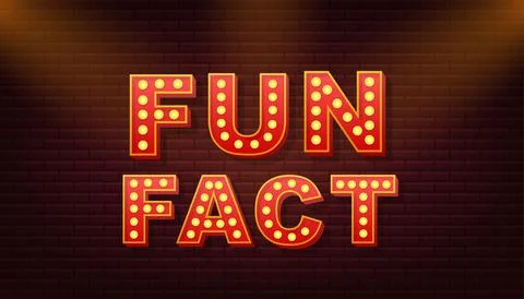 Retro light text Fun fact. Retro light bulb. Vector stock illustration. Ilustração Stock